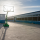 The lone basketball hoop.